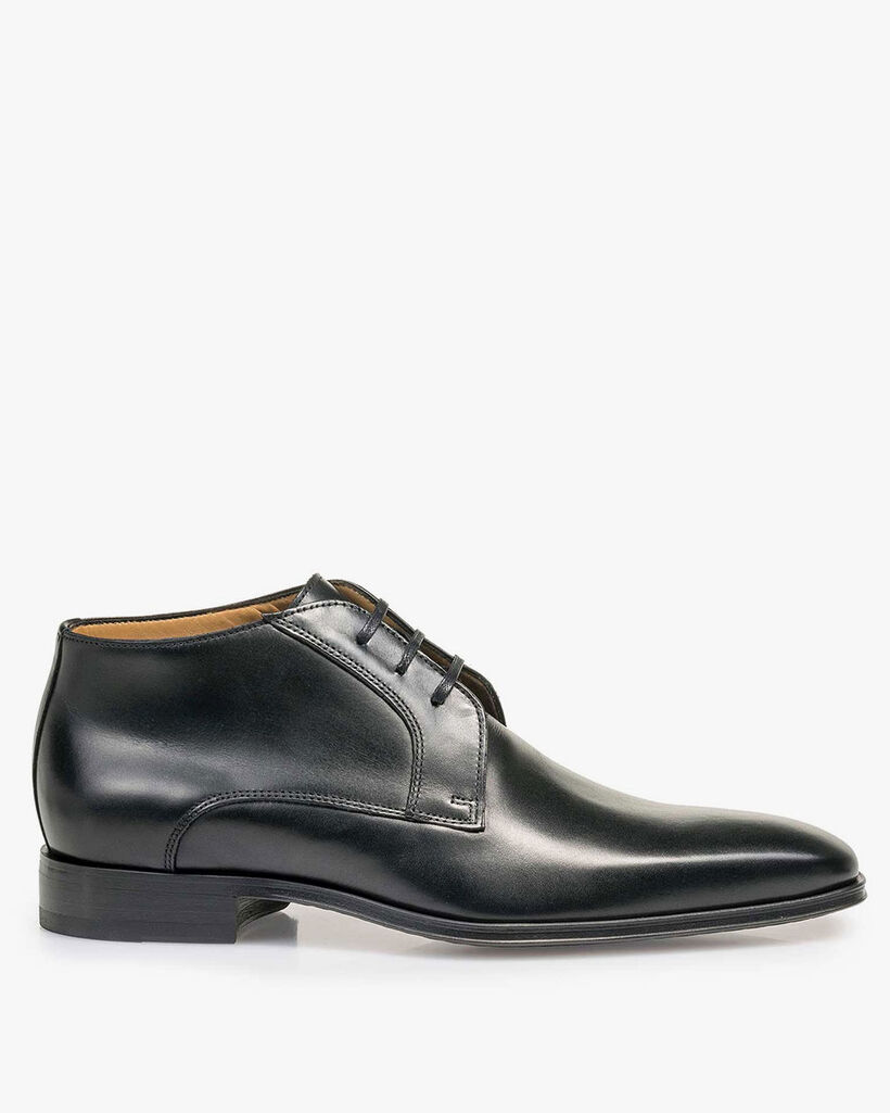 Veterboot kalfsleer zwart
