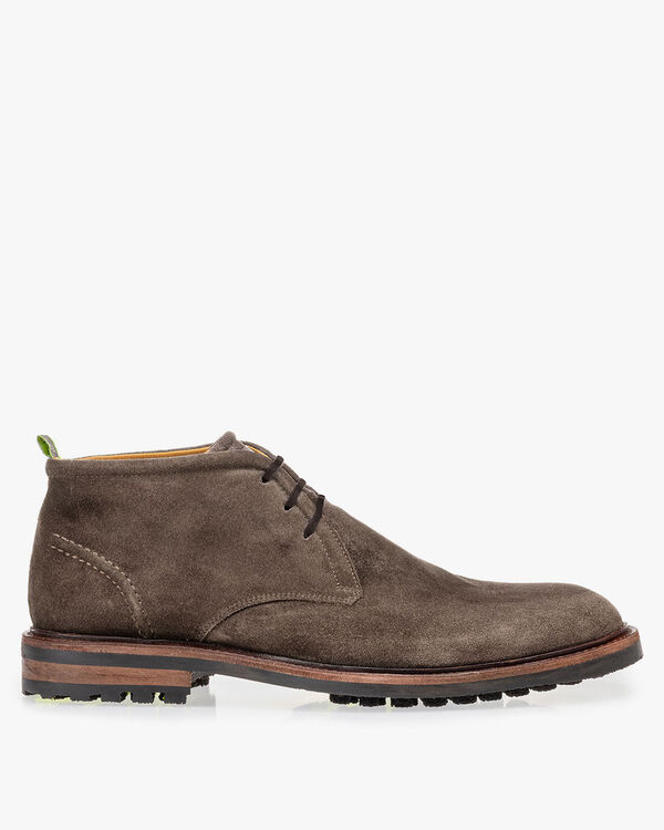 Veterboot su&egrave;de donker taupe