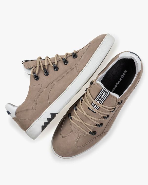 Hiking sneaker nubuck leather beige