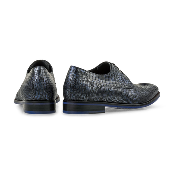 Veterschoen metallic donkerblauw