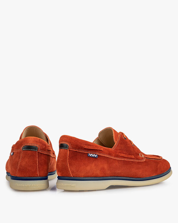 Bootschoen su&egrave;de oranje