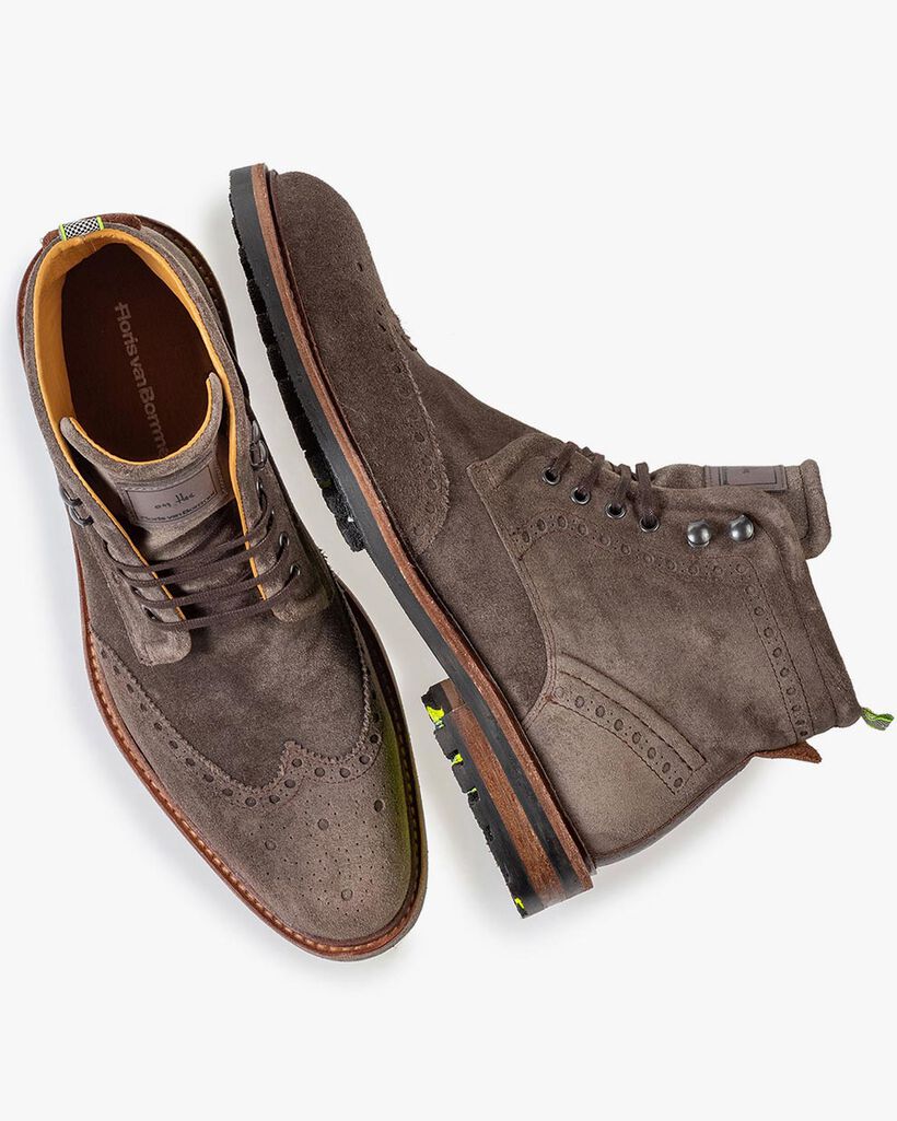 Boot su&egrave;de taupe