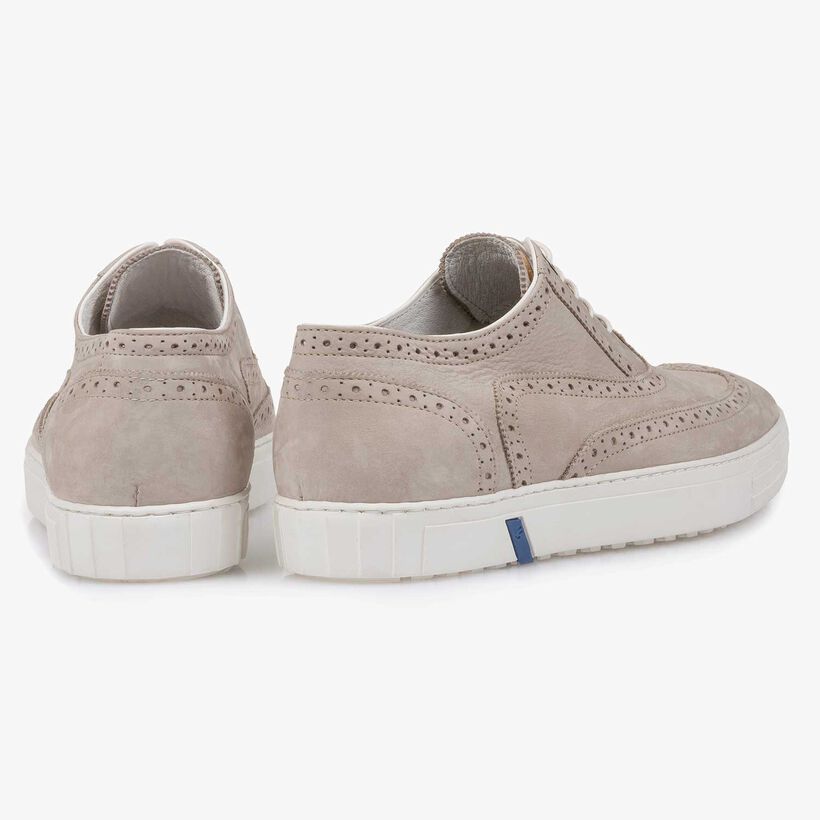 Lichtgrijze nubuck brogue