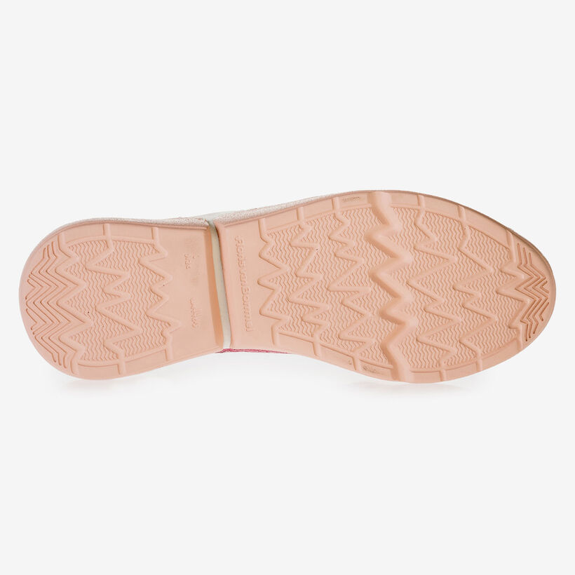 Roze leren sneaker met metallicprint