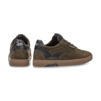 Sneaker su&egrave;de donkergroen