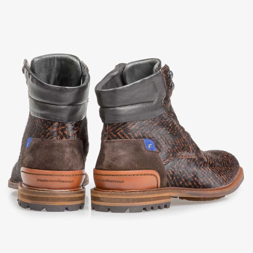 Premium pony veterboot cognac met print