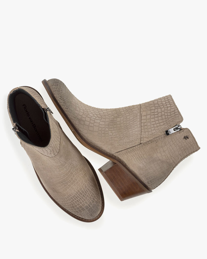 Enkellaars su&egrave;de beige