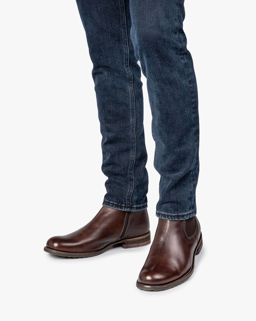 Wolgevoerde bruine chelsea boot
