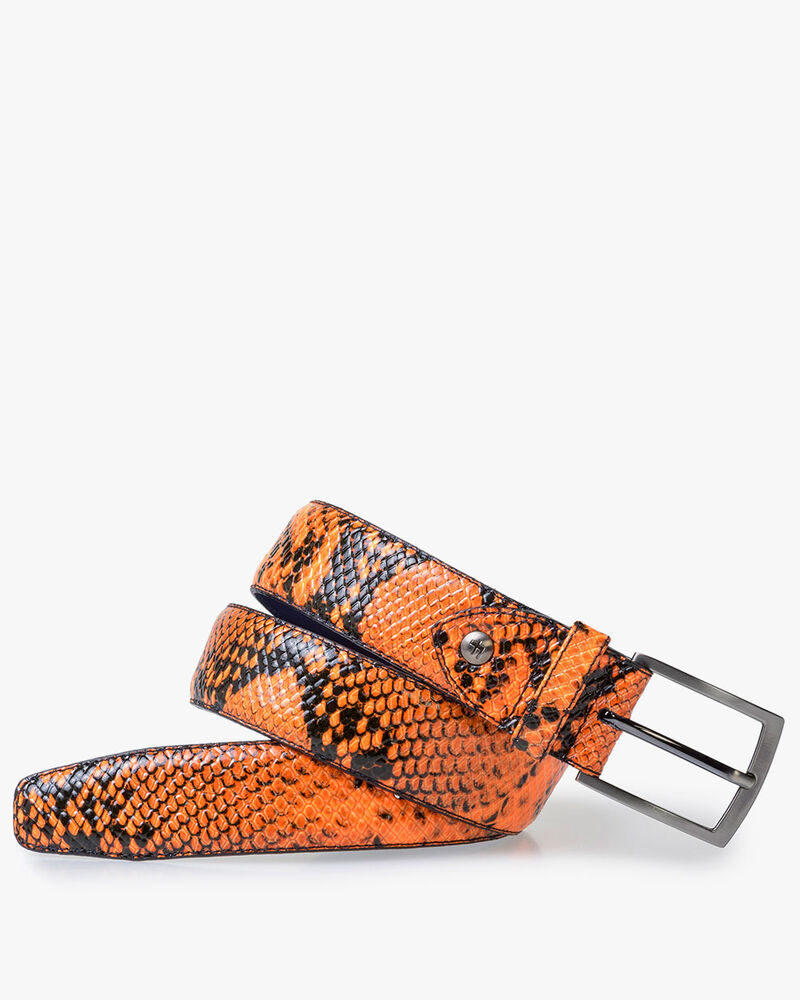 Premium fluorescent orange belt with print
