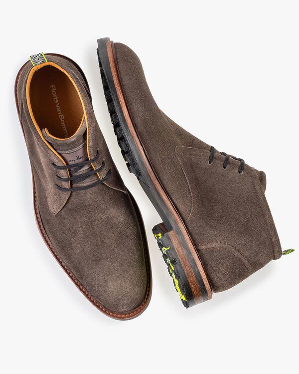 Veterboot su&egrave;de donker taupe