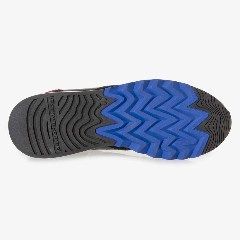 Su&egrave;de sneaker zwart/rood