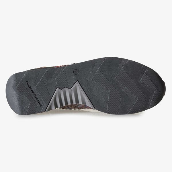 Rode lakleren sneaker met snakeprint