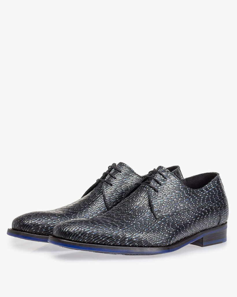 Lace shoe metallic dark green