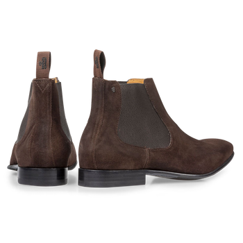 Donkerbruine su&egrave;de chelsea boot
