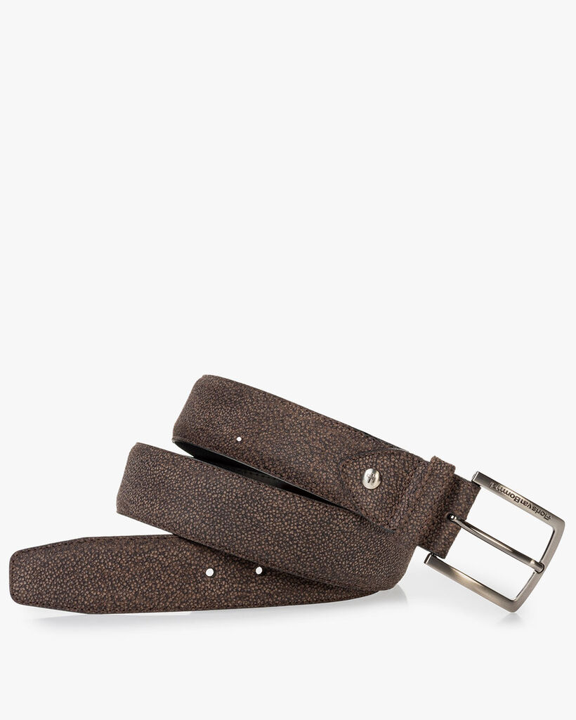 Riem geprint leer bruin