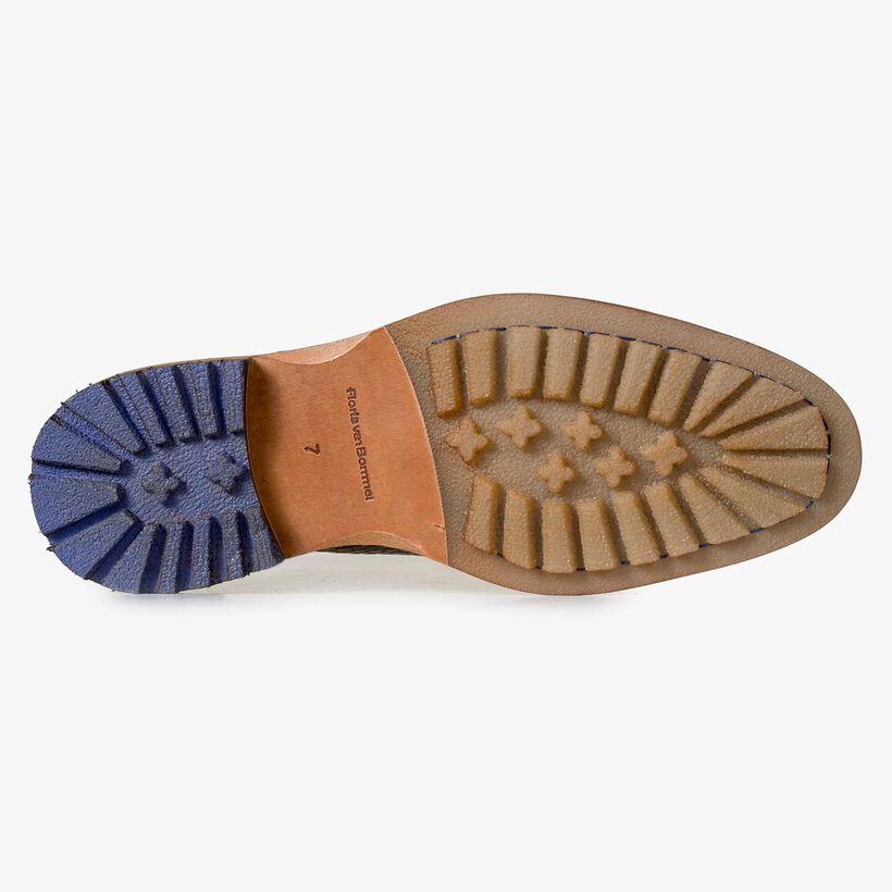 Bruine kalfsleren chelsea boot met crocoprint