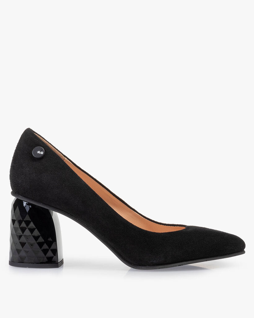 Pumps su&egrave;de zwart