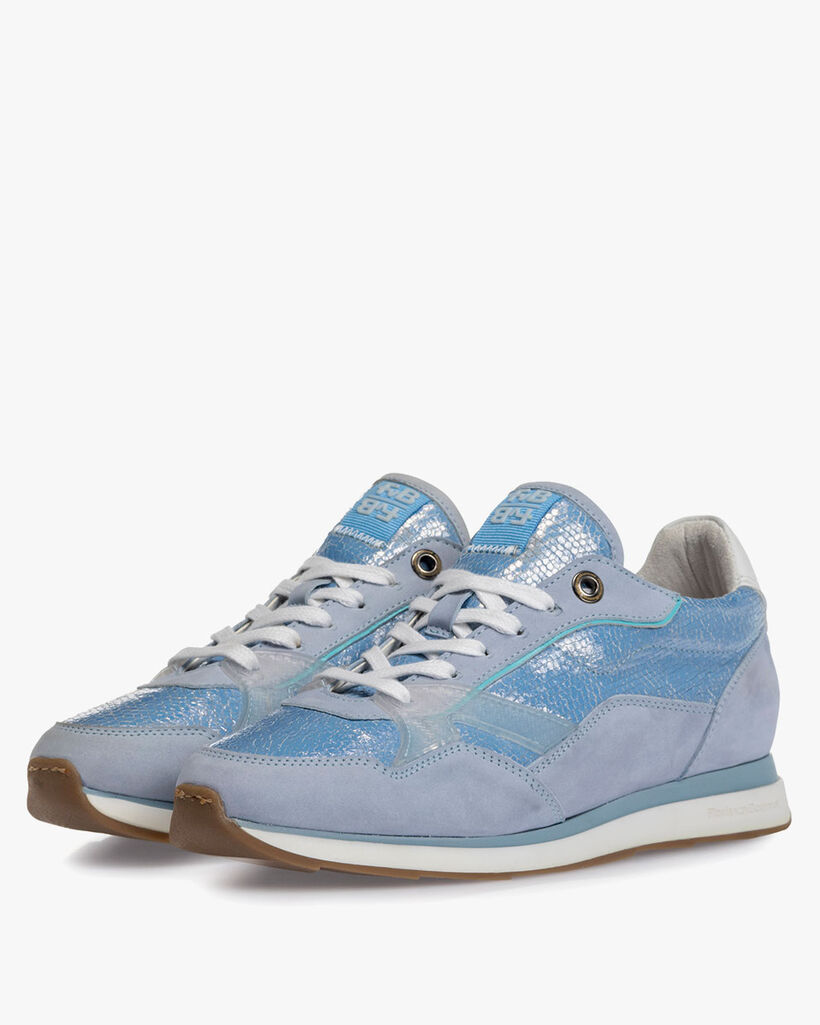 Sneaker nubuck leather light blue
