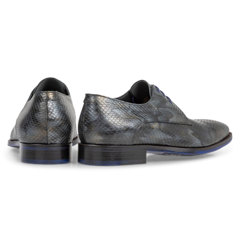 Veterschoen metallic grijs