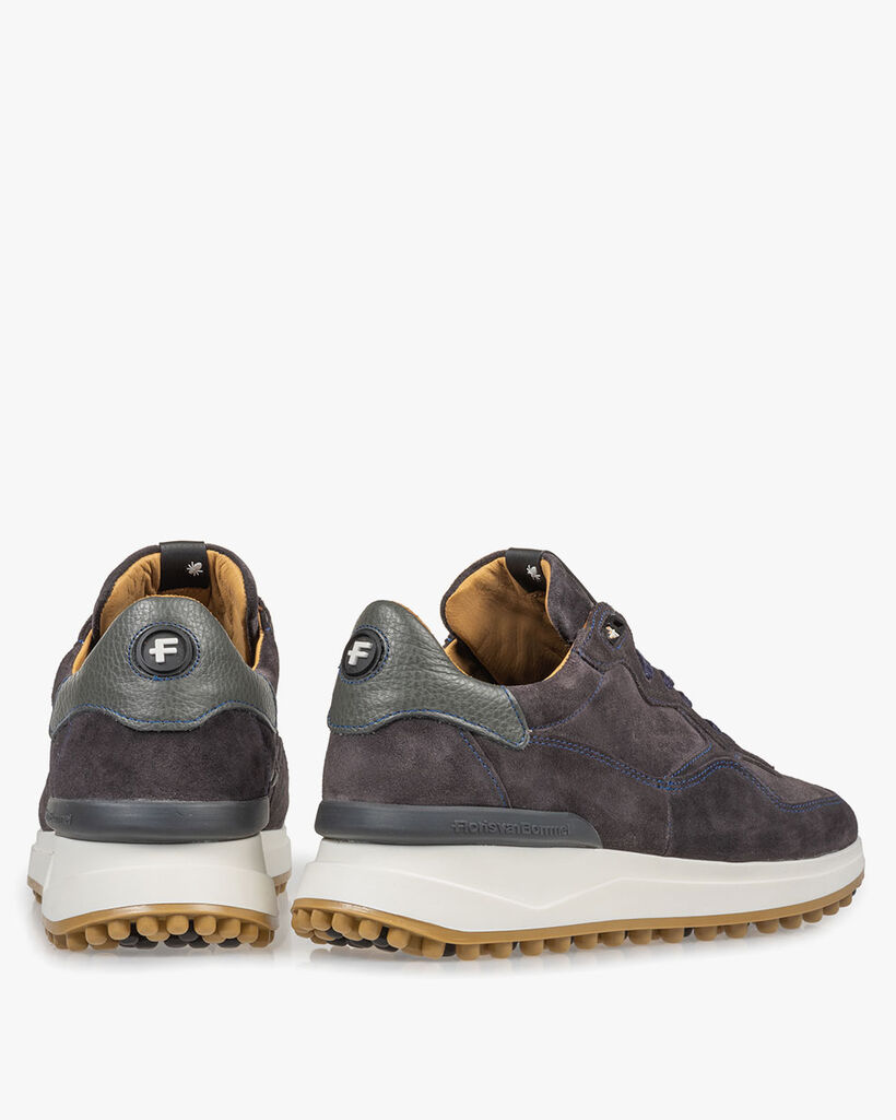 Donkergrijze su&egrave;de sneaker