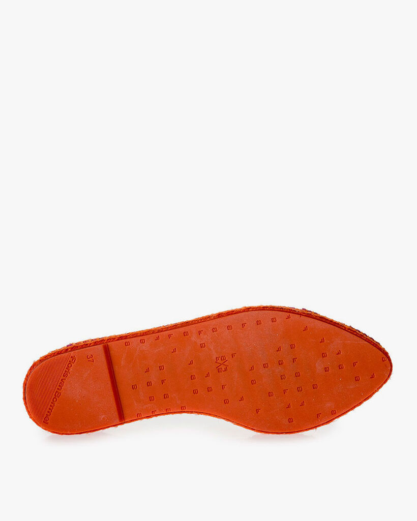 Roze leren espadrille met metallicprint