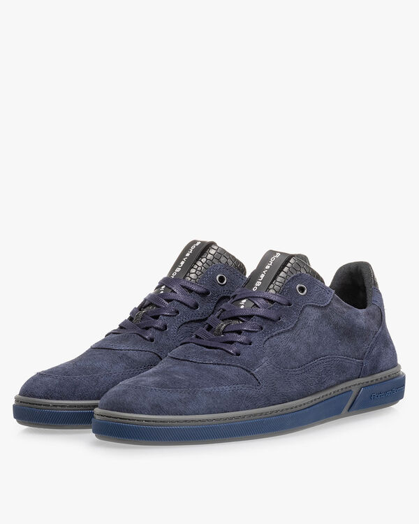 Sneaker geprint leer blauw