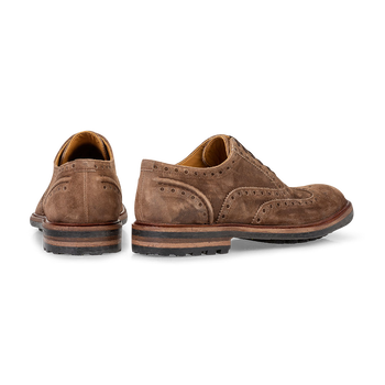 Veterschoen su&egrave;de cognac