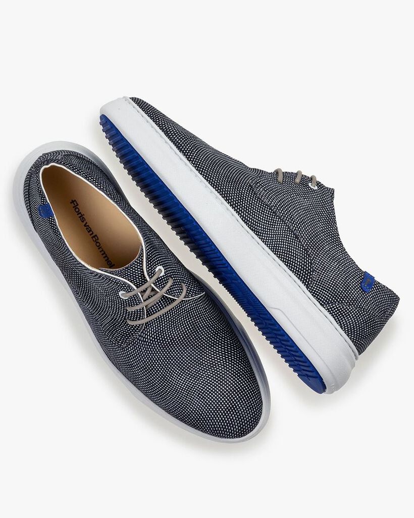 Sneaker geprint su&egrave;de blauw
