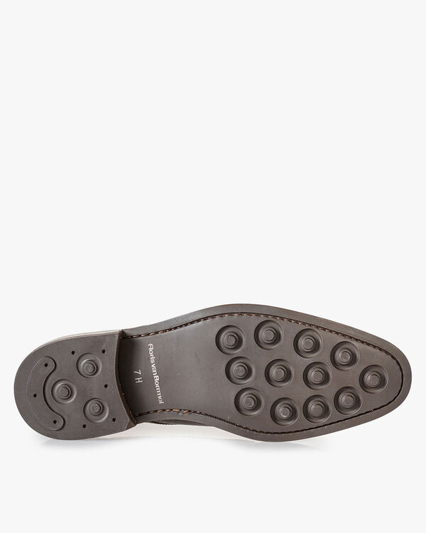 Lace boot lizard print cognac