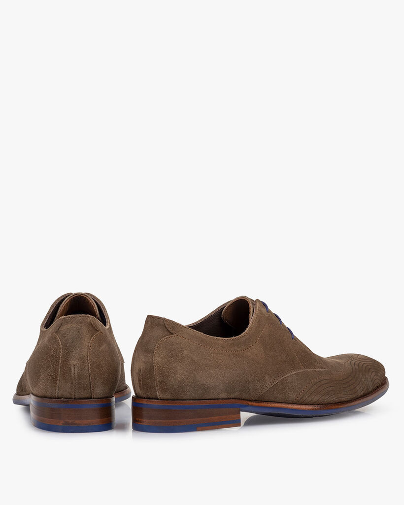 Veterschoen su&egrave;de taupe