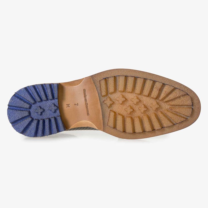 Premium groene metallic leren veterschoen met print