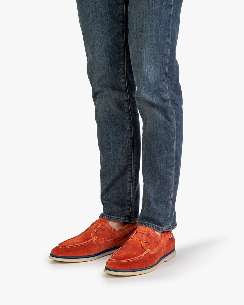 Bootschoen su&egrave;de oranje