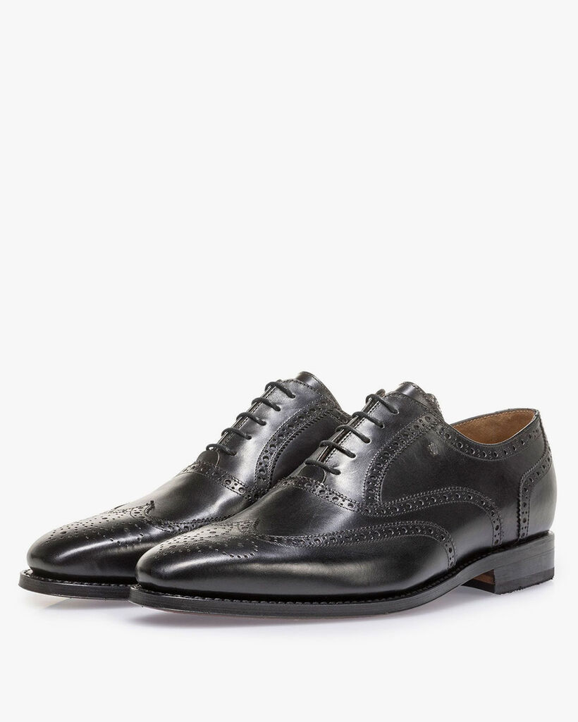 Zwarte kalfsleren brogue