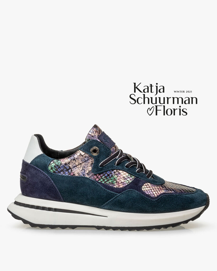 Sneaker metallic print roze