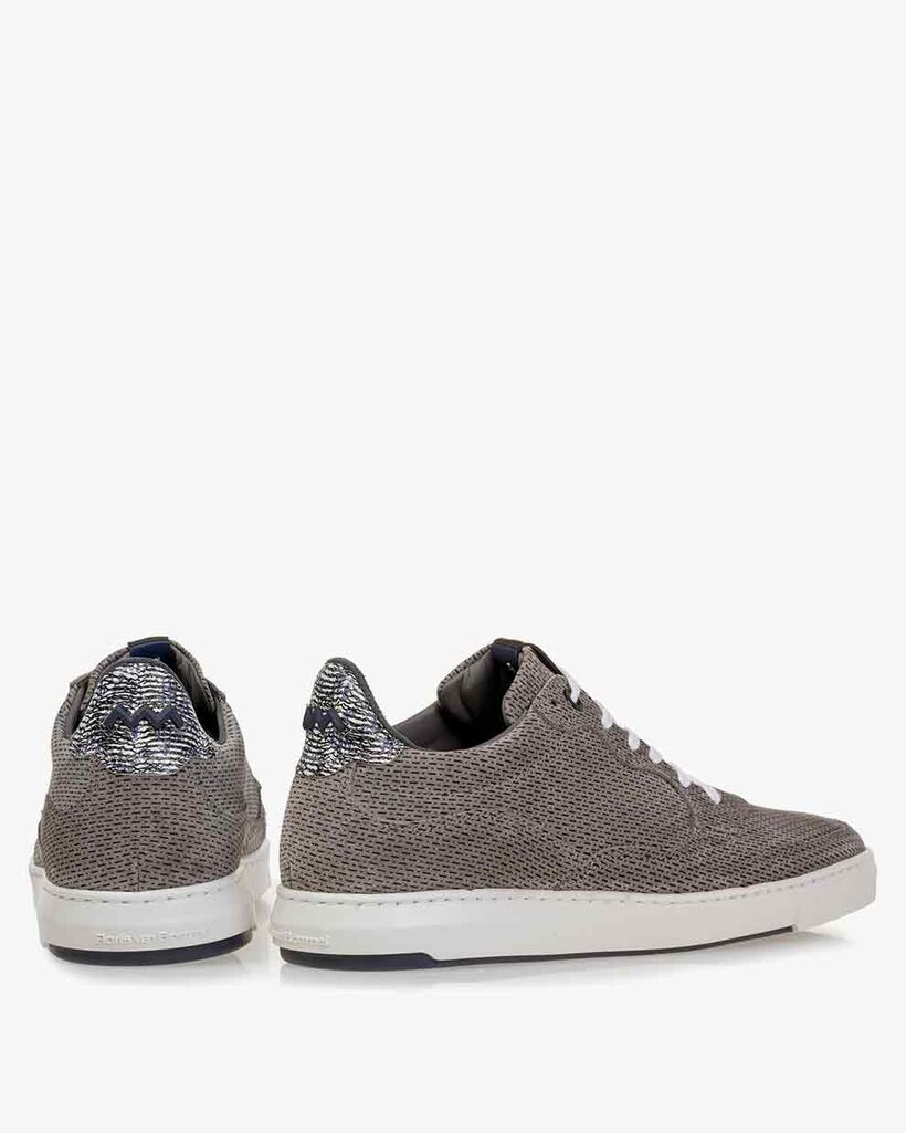 Sneaker geprint su&egrave;de grijs