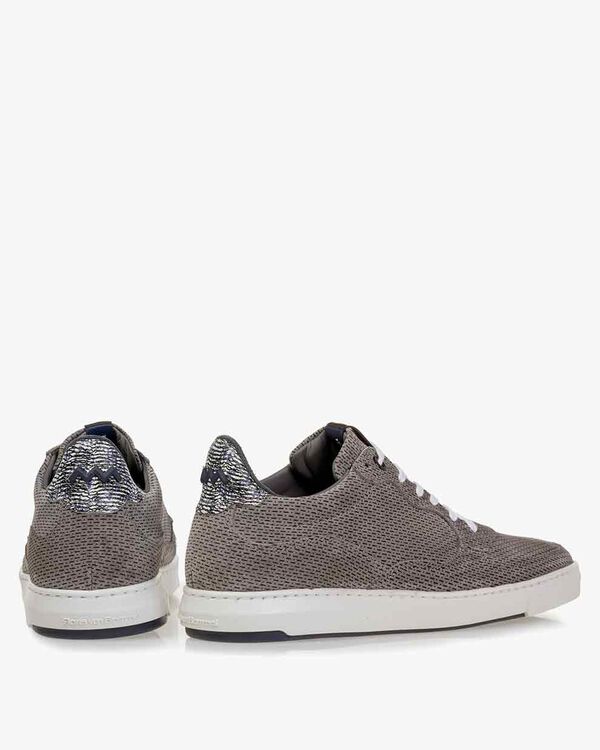 Sneaker geprint su&egrave;de grijs