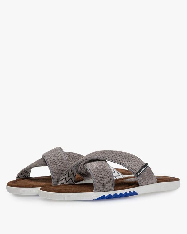 Slipper su&egrave;de grijs