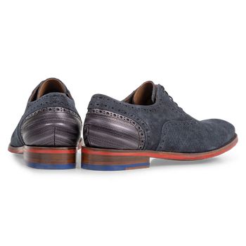 Lace shoe dark blue with print