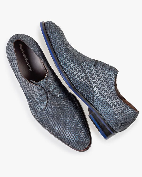 Veterschoen donkerblauw met print