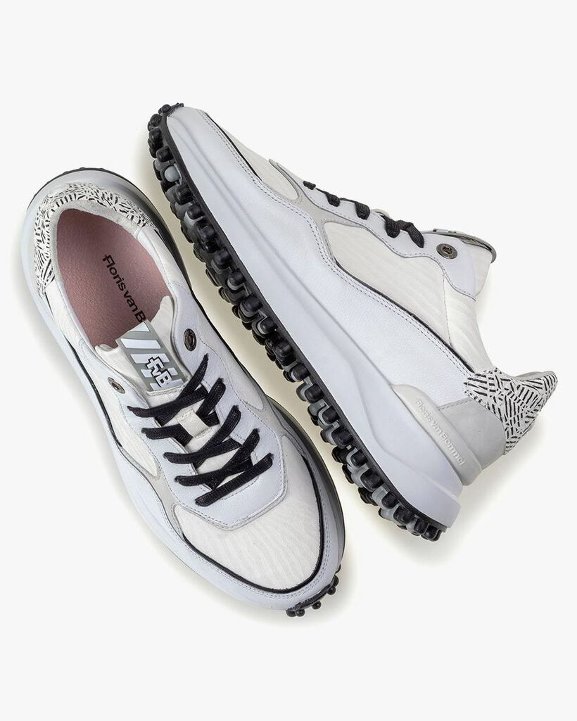 Noppi printed leather white