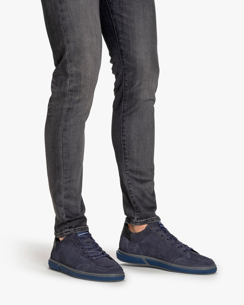 Sneaker leer donkerblauw