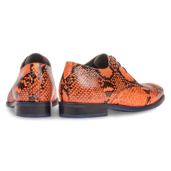 Premium fluor oranje veterschoen met print