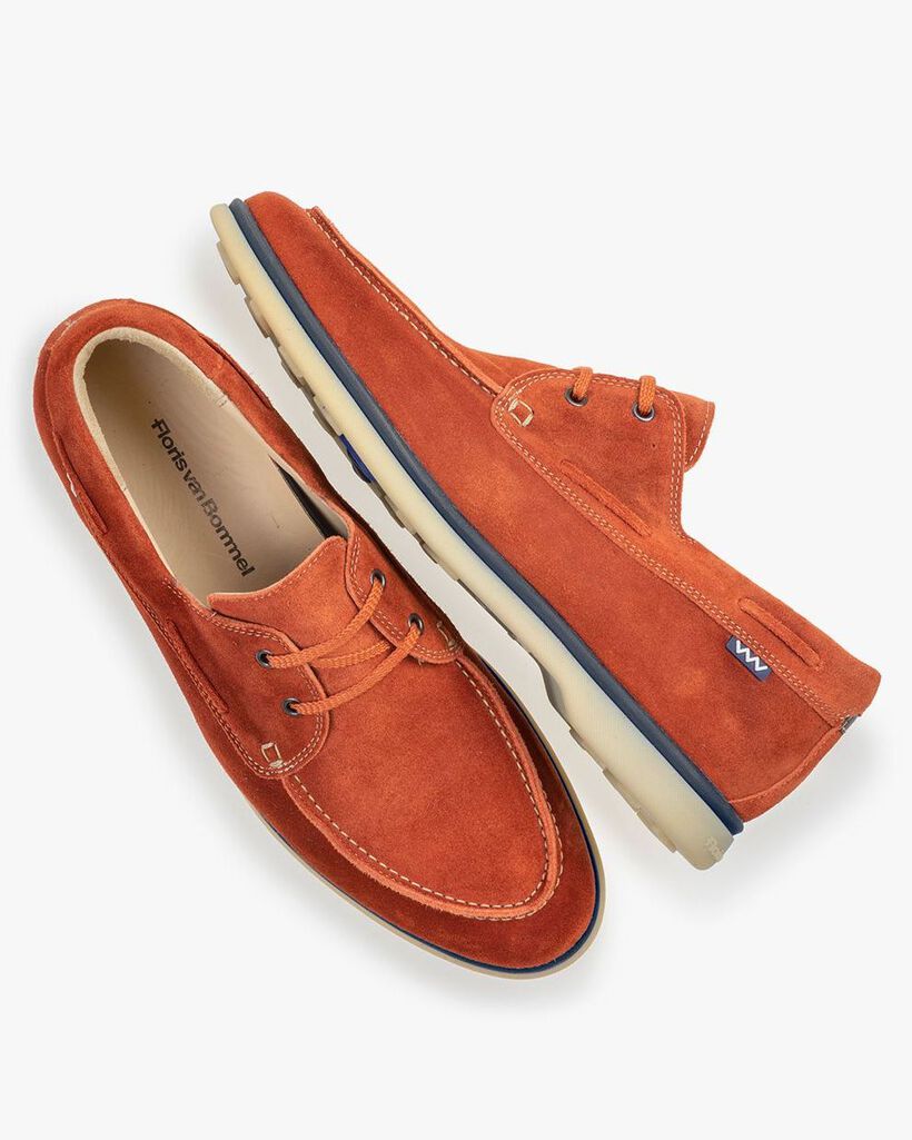Bootschoen su&egrave;de oranje