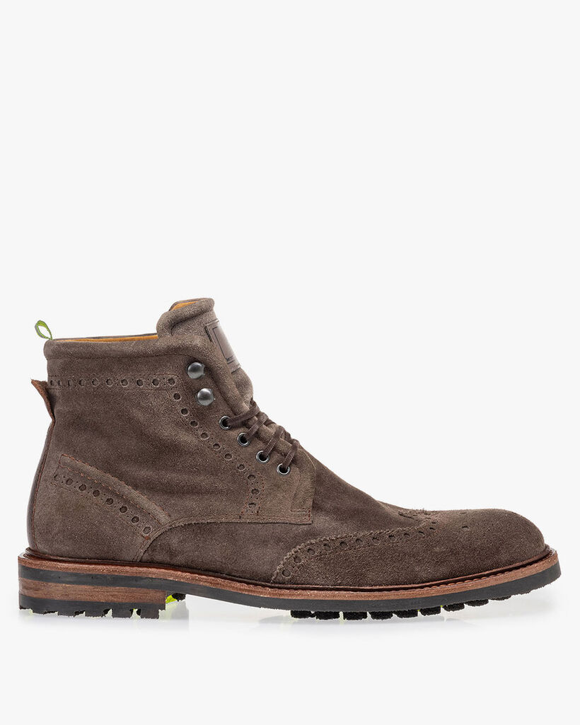 Boot su&egrave;de taupe
