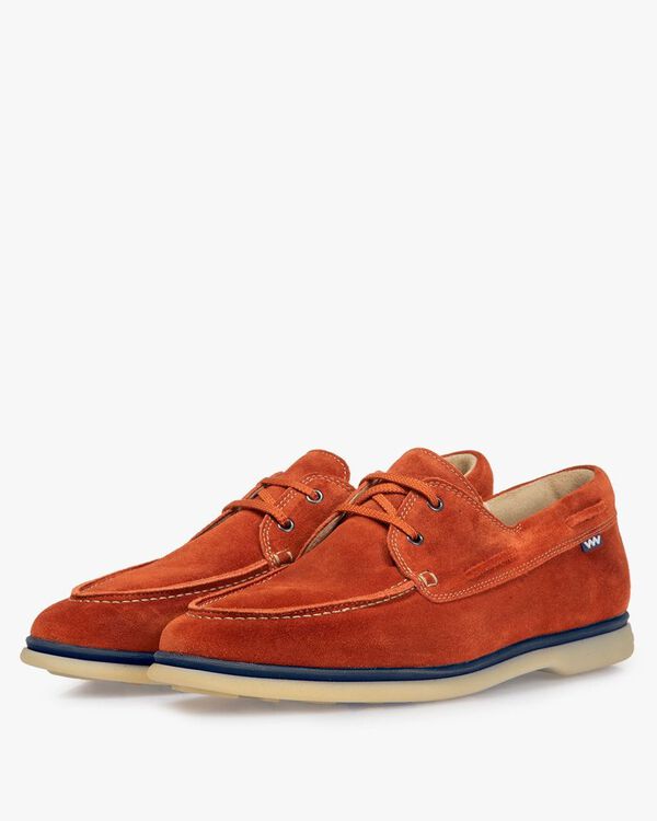 Bootschoen su&egrave;de oranje
