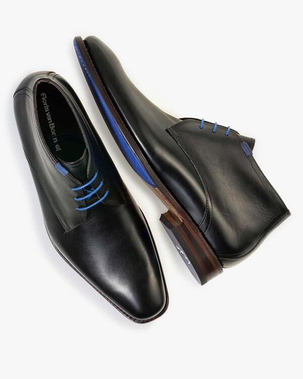 Veterboot kalfsleer zwart