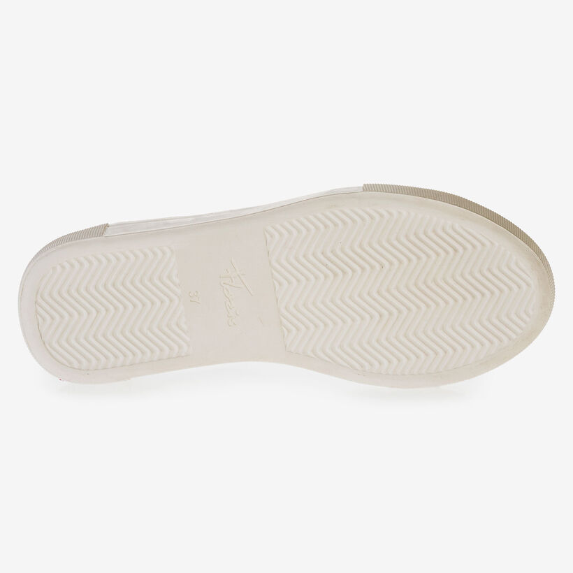Witte leren sneaker met structuur