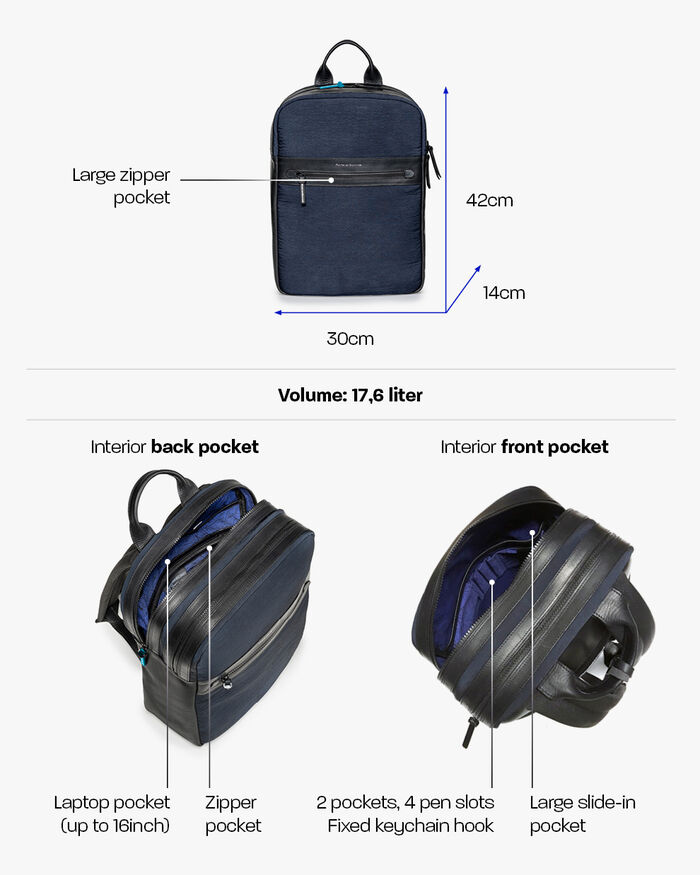 Rugzak textiel blauw