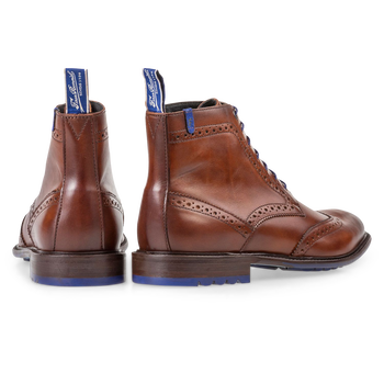 Kalfsleren veterboot donker cognac