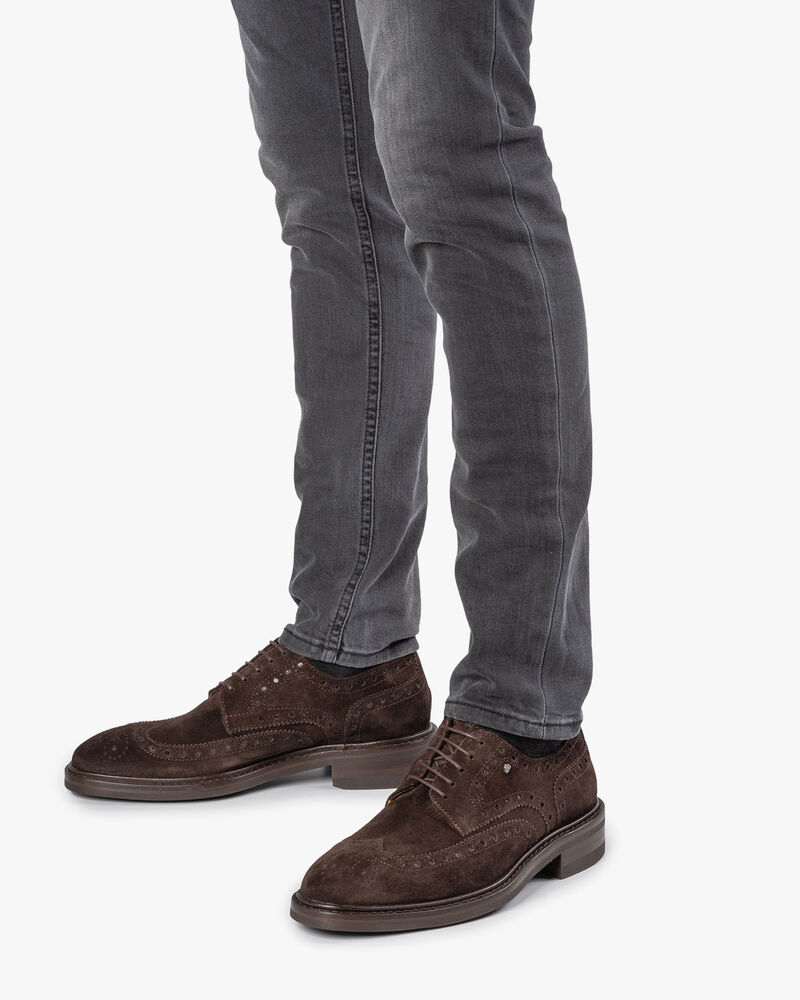 Bruine su&egrave;de brogue